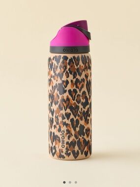 Owala Pink Leopard Stainless Steel Travel Bottle